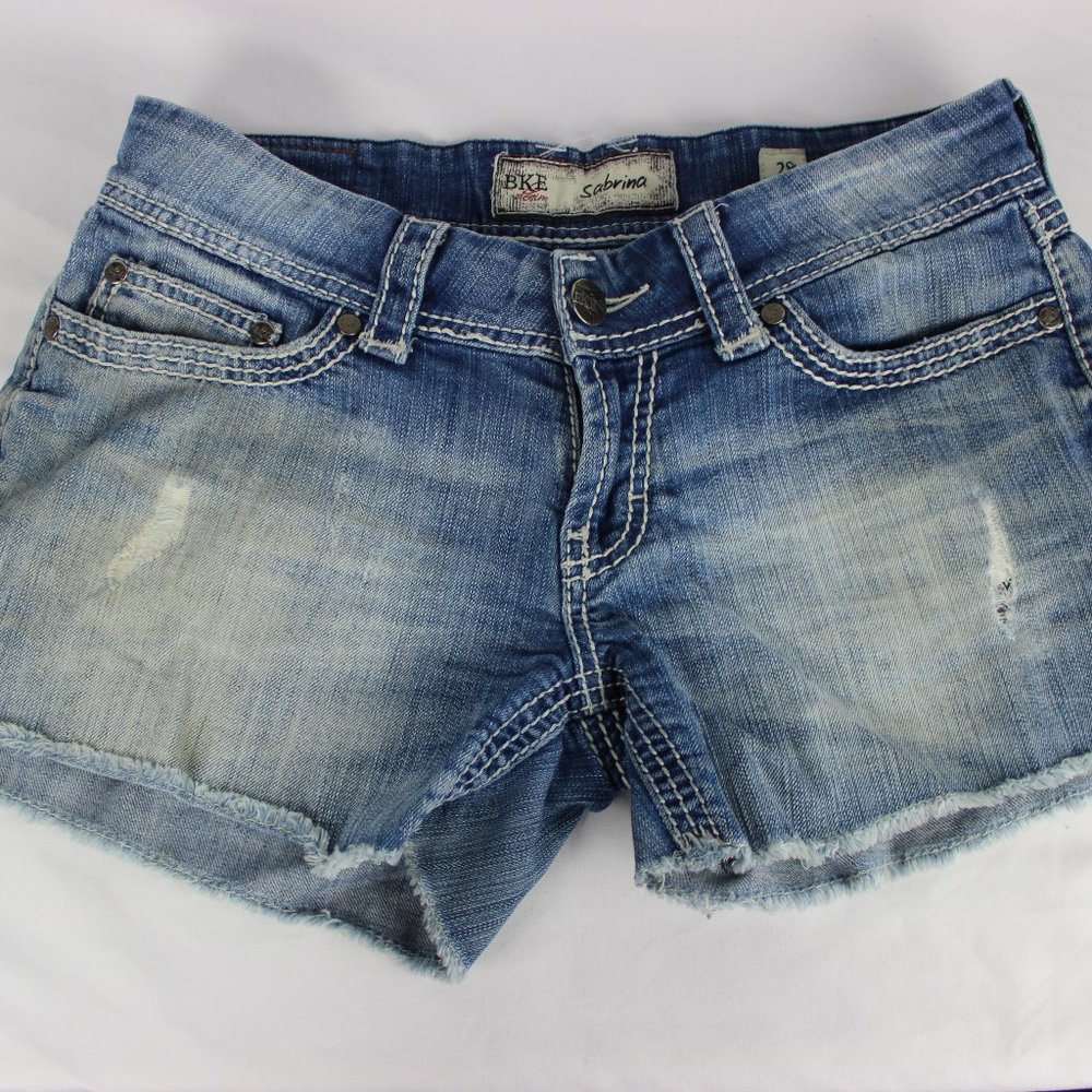 BKE Sabrina Women's Denim Jean Shorts in Faded Blue